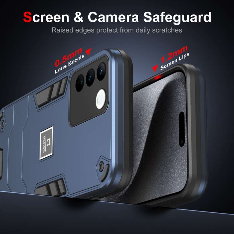 For vivo V27 2 in 1 Shockproof Phone Case(Purple)