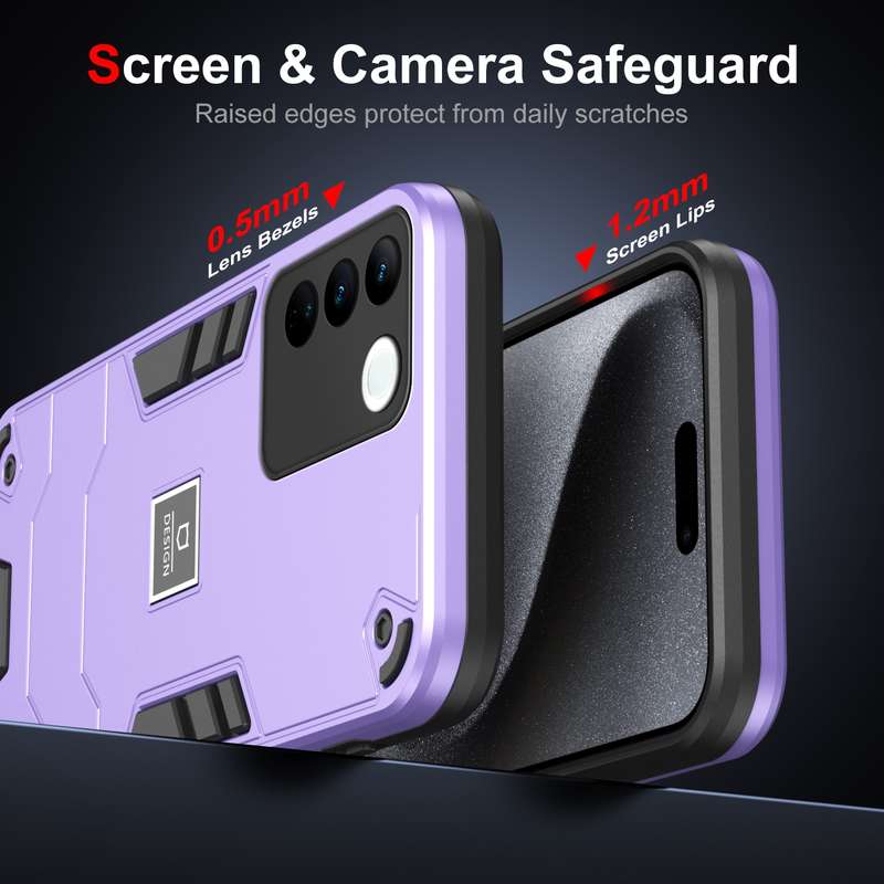 For vivo V27 2 in 1 Shockproof Phone Case(Purple)