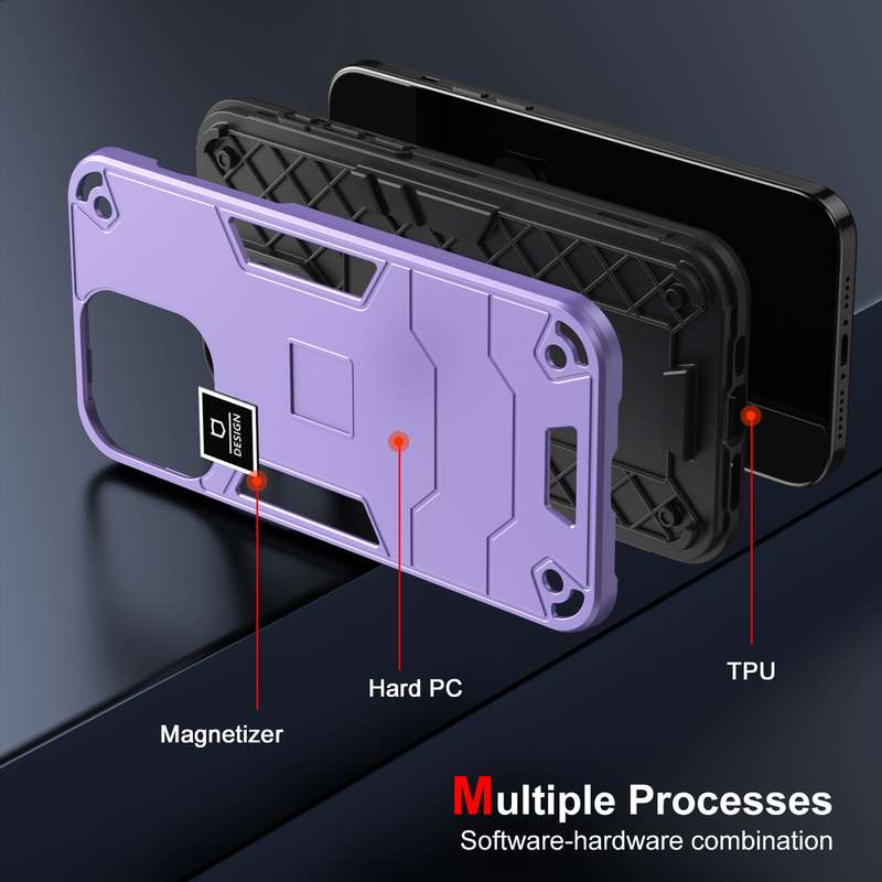 For vivo V27 2 in 1 Shockproof Phone Case(Purple)