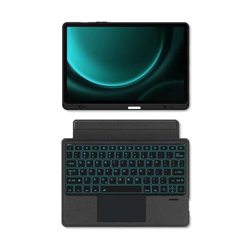 For Samsung Galaxy Tab S9+ / S9 FE+ YJ-S9+ Split Bluetooth Keyboard Leather Tablet Case