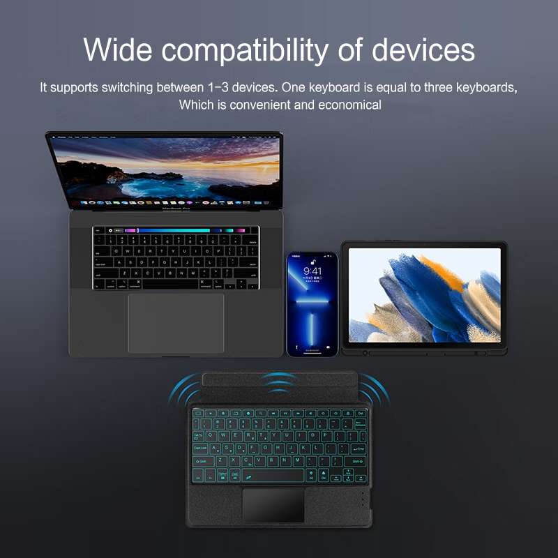 For Samsung Galaxy Tab A8 10.5inch X200 YJ-X200 Split Bluetooth Keyboard Leather Tablet Case