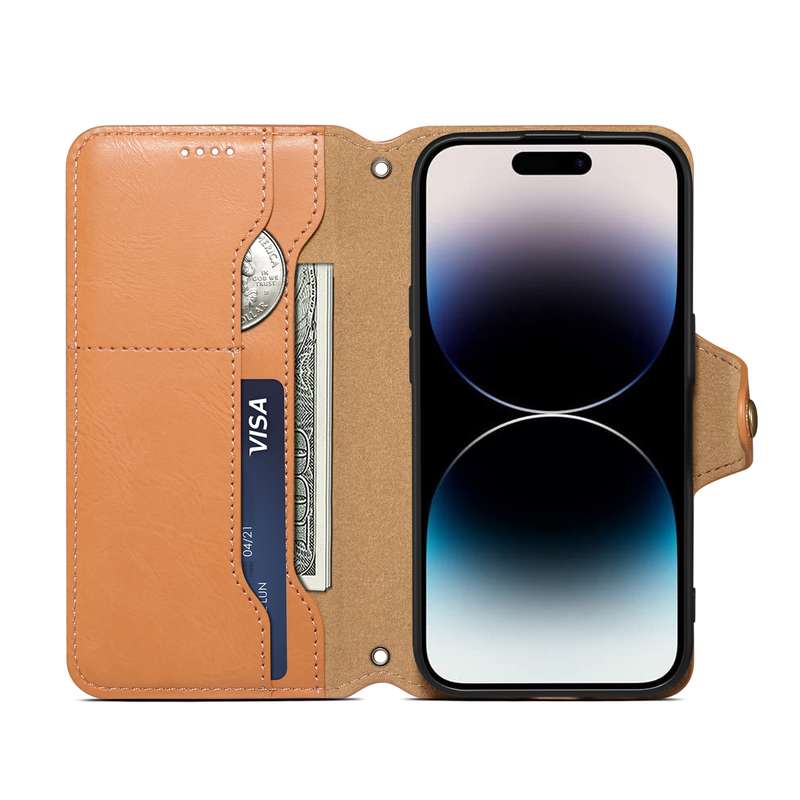 For Samsung Galaxy A22 5G Denior Cowhide Texture Wallet Style Leather Phone Case(Khaki)