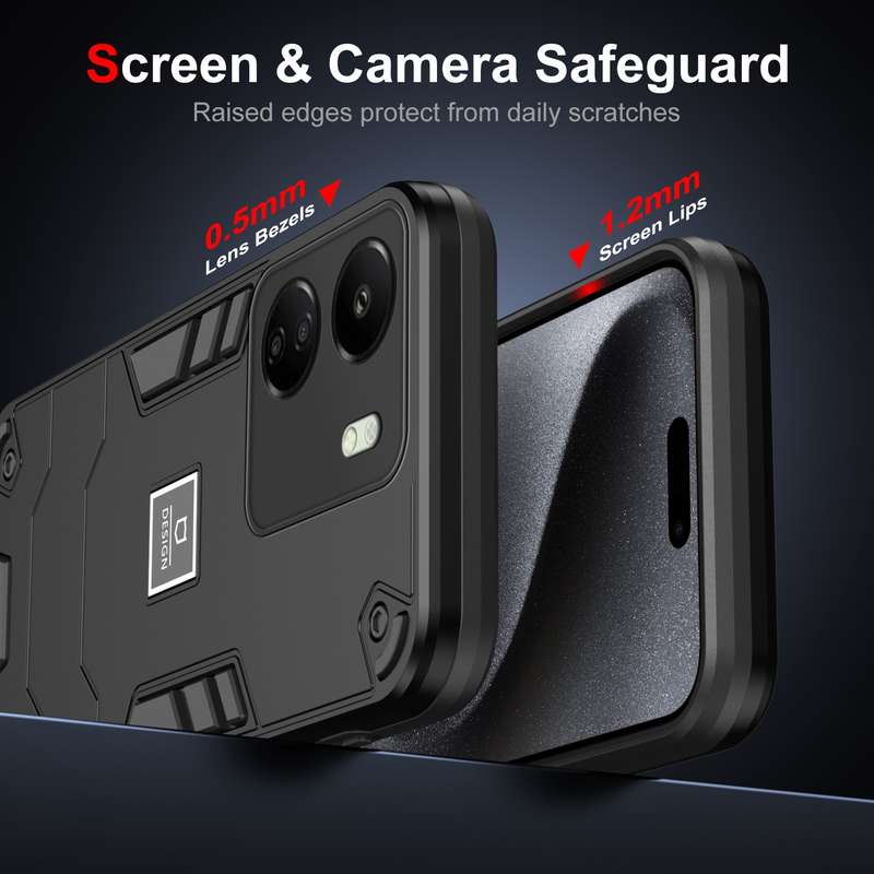 For Xiaomi Redmi 13C 2 in 1 Shockproof Phone Case(Black)
