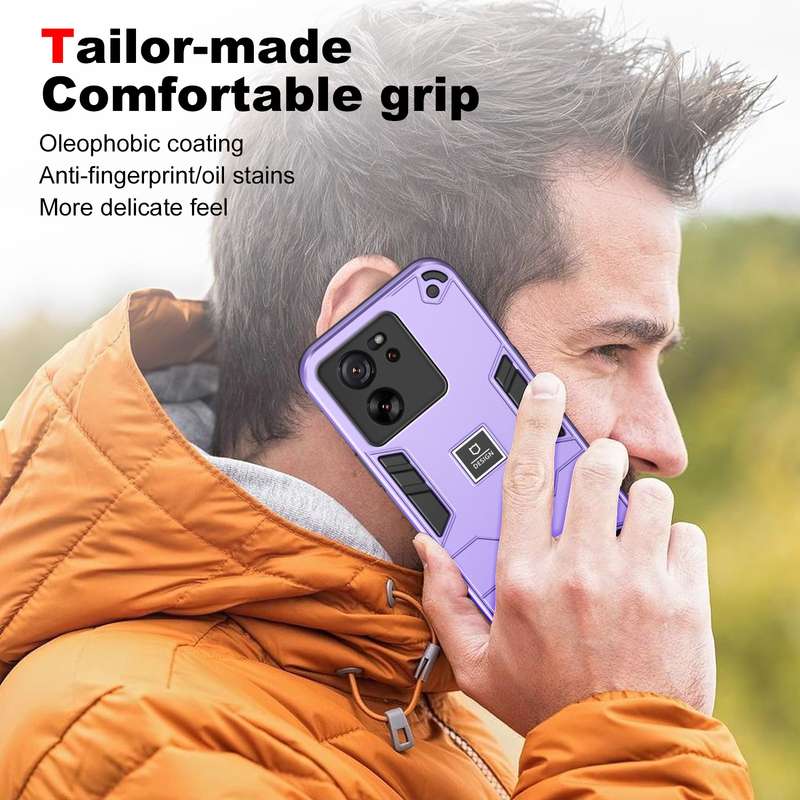 For Xiaomi 13T 2 in 1 Shockproof Phone Case(Purple)