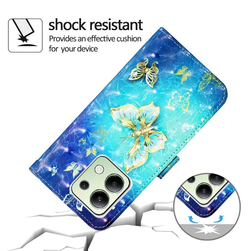 For Xiaomi Redmi Note 13 4G Global 3D Painting Horizontal Flip Leather Phone Case(Color Drop Wi