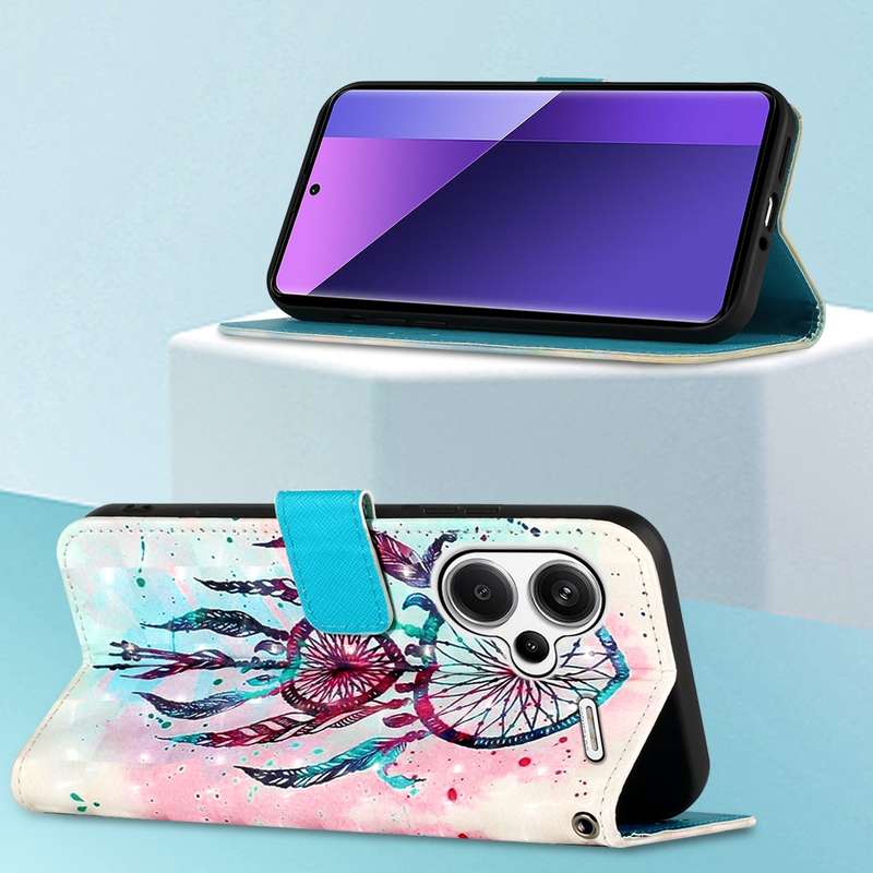 For Xiaomi Redmi Note 13 Pro+ 5G 3D Painting Horizontal Flip Leather Phone Case(Color Drop Wind