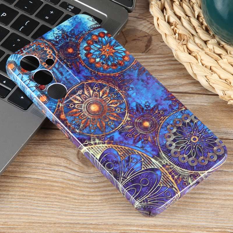 For Samsung Galaxy A35 5G Painted Pattern Precise Hole PC Phone Case(Abstract Flower)