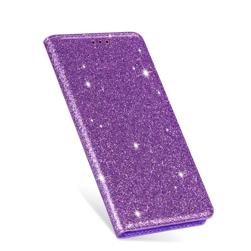 For Samsung Galaxy A6+ / J8 (2018) Ultrathin Glitter Magnetic Horizontal Flip Leather Case with Hold