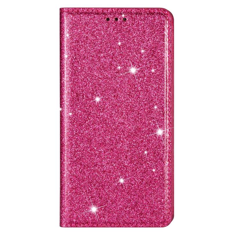 For Samsung Galaxy J4 (2018) Ultrathin Glitter Magnetic Horizontal Flip Leather Case with Holder & C