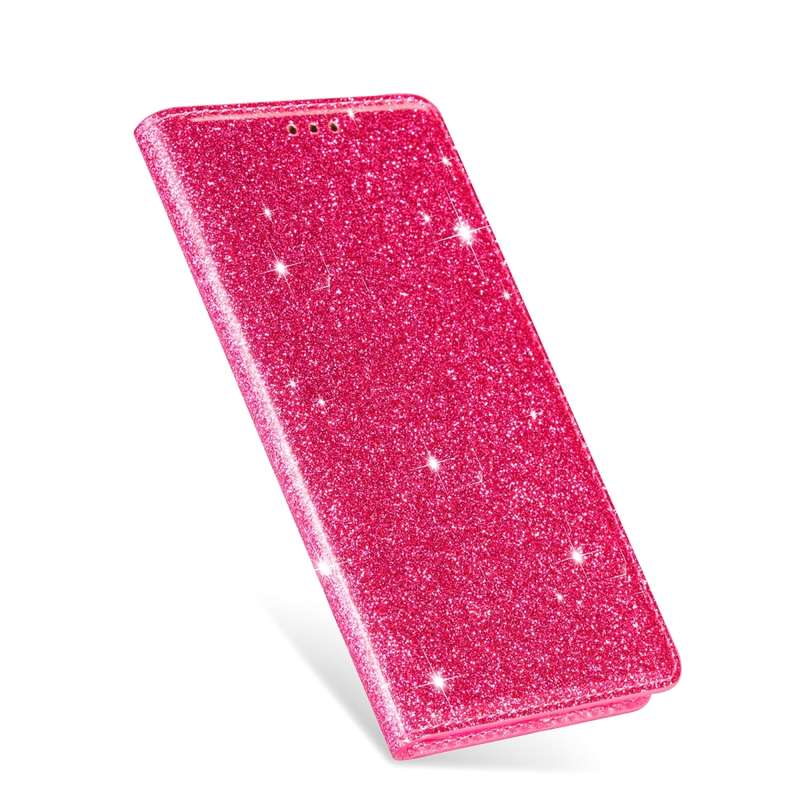 For Samsung Galaxy J4 (2018) Ultrathin Glitter Magnetic Horizontal Flip Leather Case with Holder & C