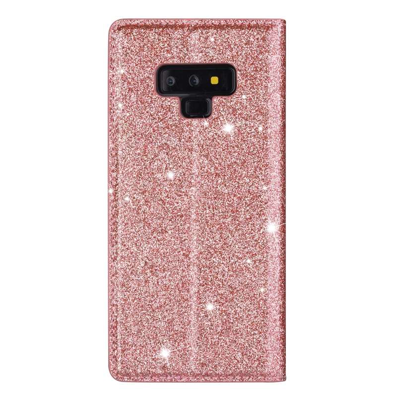 For Samsung Galaxy Note 9 Ultrathin Glitter Magnetic Horizontal Flip Leather Case with Holder & Card