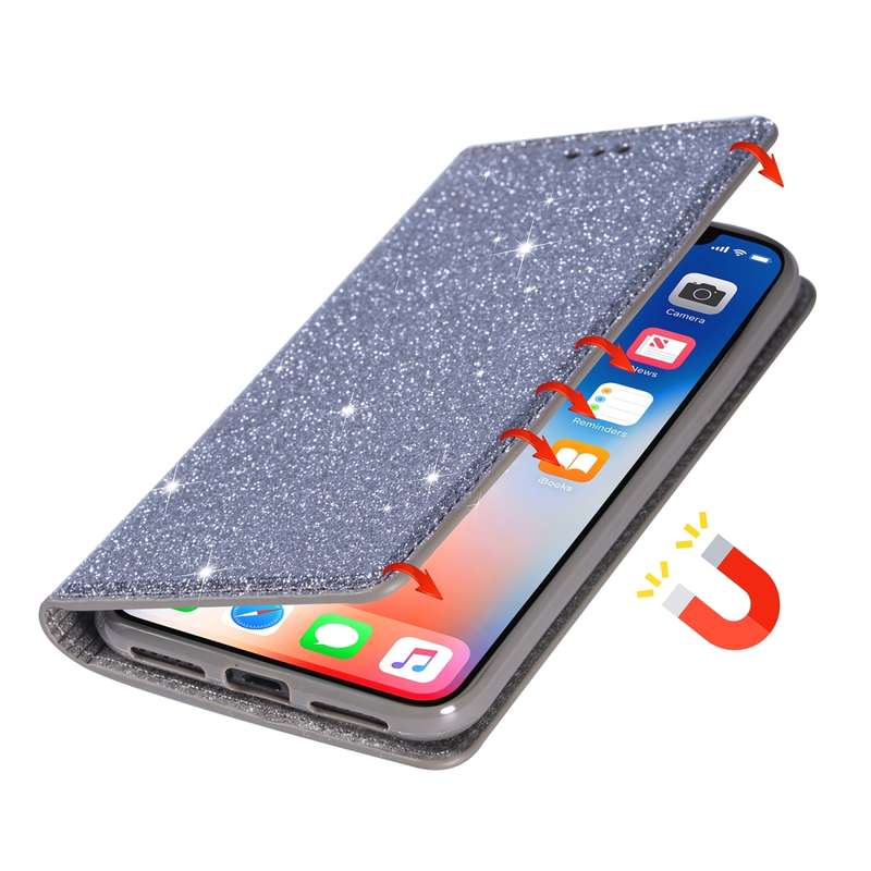 For Samsung Galaxy Note 10 Plus Ultrathin Glitter Magnetic Horizontal Flip Leather Case with Holder