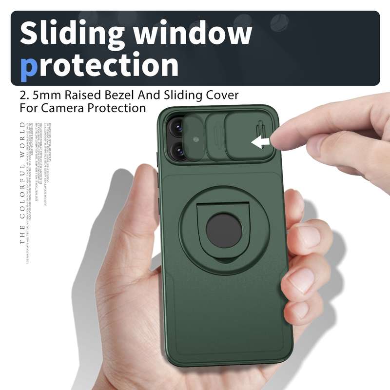 For Samsung Galaxy A05 4G Camshield MagSafe Ring Holder Armor Phone Case(Deep Green)