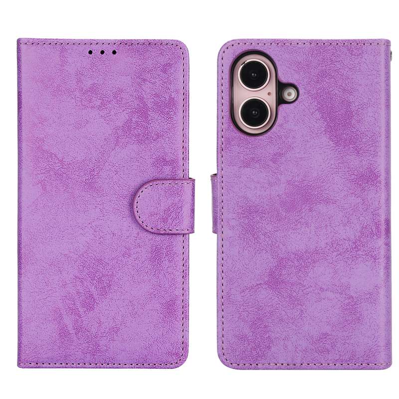 For iPhone 16 2 in 1 Detachable Phone Leather Case(Pink)