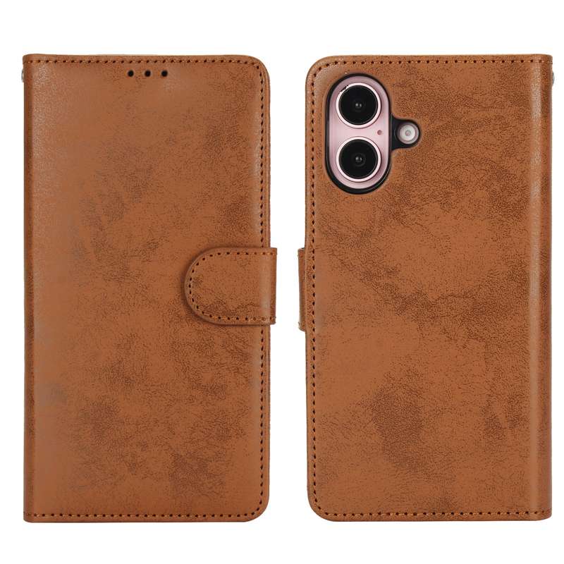 For iPhone 16 2 in 1 Detachable Phone Leather Case(Pink)