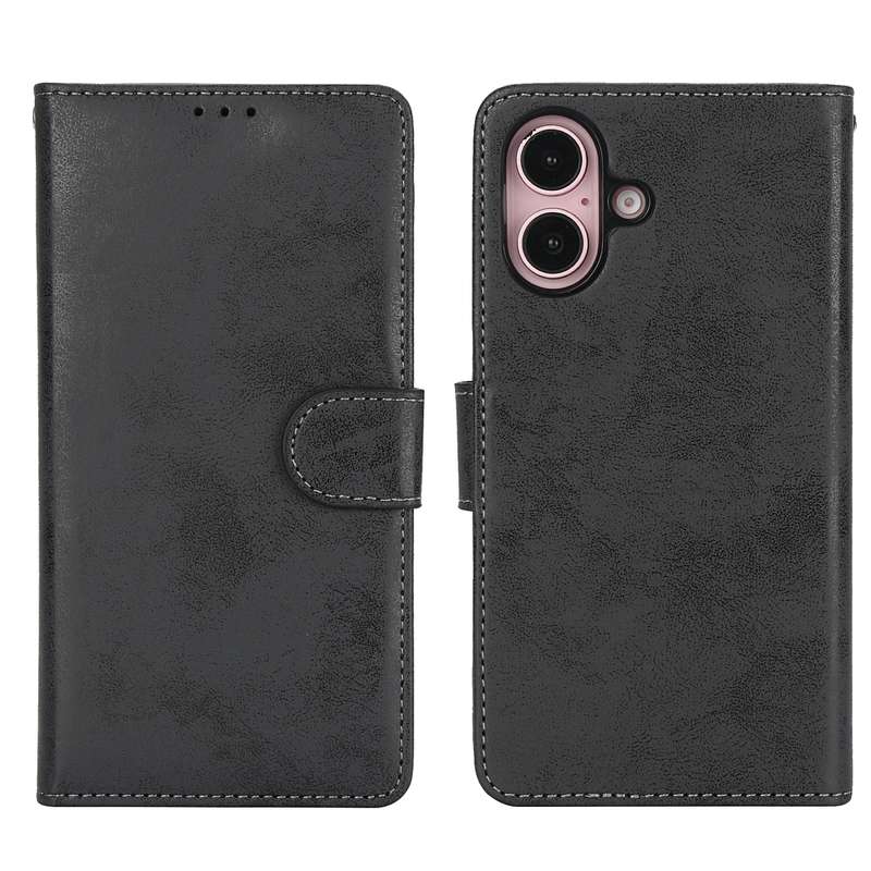 For iPhone 16 2 in 1 Detachable Phone Leather Case(Pink)