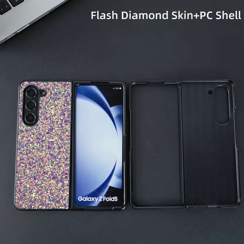 For Samsung Galaxy Z Fold6 5G Flash Diamond Folding Phone Case(Flash White)