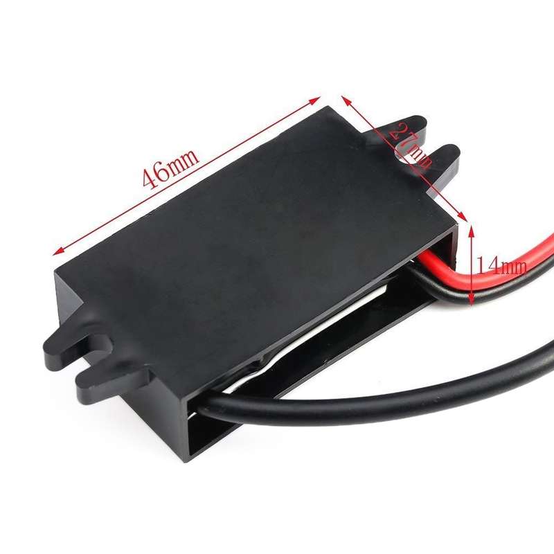 12V to 5V 3A Car Power Converter DC Module Voltage Regulator, Style:USB Female with Ears