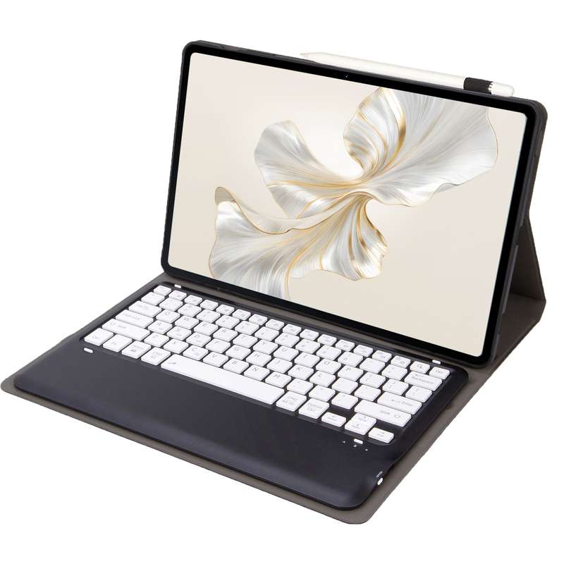 For Honor Pad 9 AH19 TPU Ultra-thin Detachable Bluetooth Keyboard Tablet Leather Case(Purple)