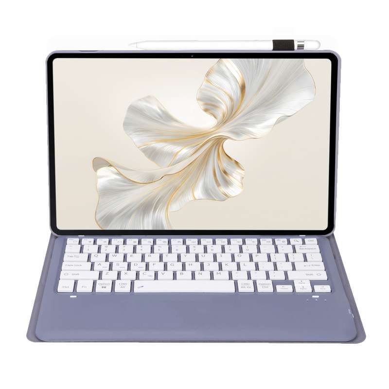 For Honor Pad 9 AH19 TPU Ultra-thin Detachable Bluetooth Keyboard Tablet Leather Case(Purple)