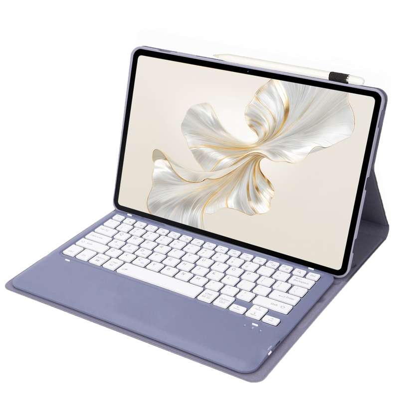 For Honor Pad 9 AH19 TPU Ultra-thin Detachable Bluetooth Keyboard Tablet Leather Case(Purple)