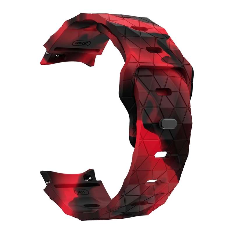 For Samsung Galaxy Watch 6 / 6 Classic Football Pattern Reverse Buckle Silicone Watch Band(Blac