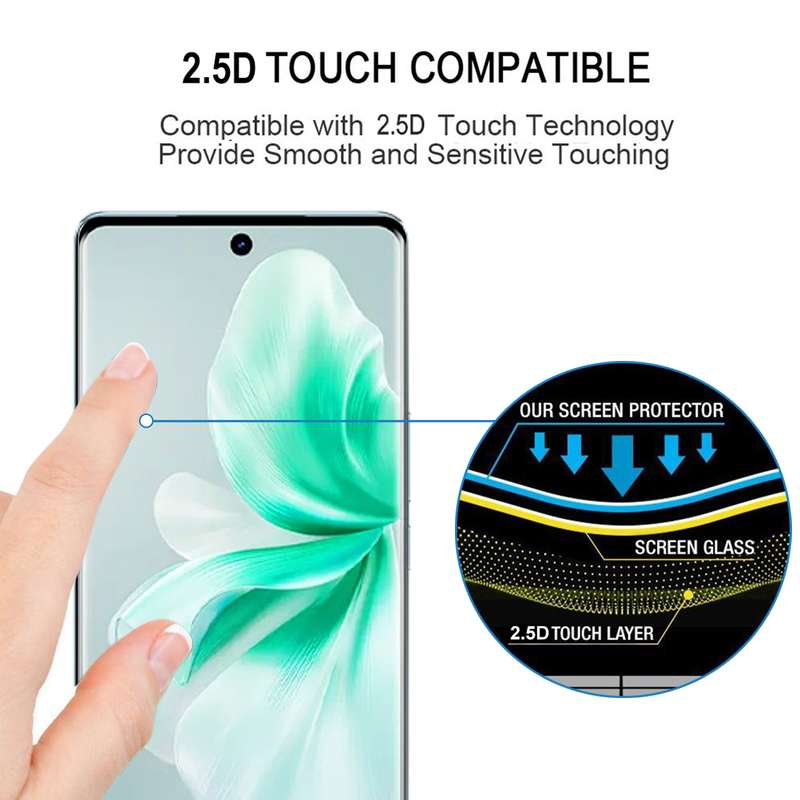 For vivo V30 / V30 Pro 3D Curved Edge Full Screen Tempered Glass Film