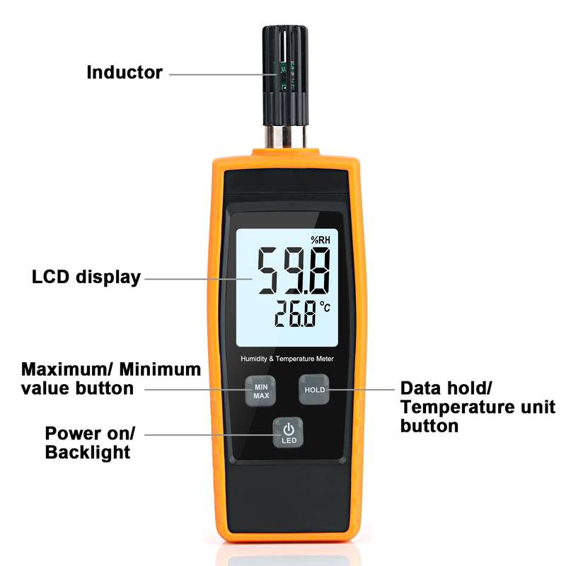 RZ852 Digital Temperature and Humidity Meter(Orange)