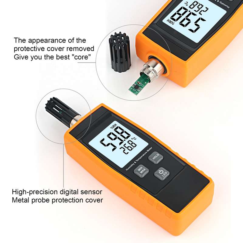 RZ852 Digital Temperature and Humidity Meter(Orange)