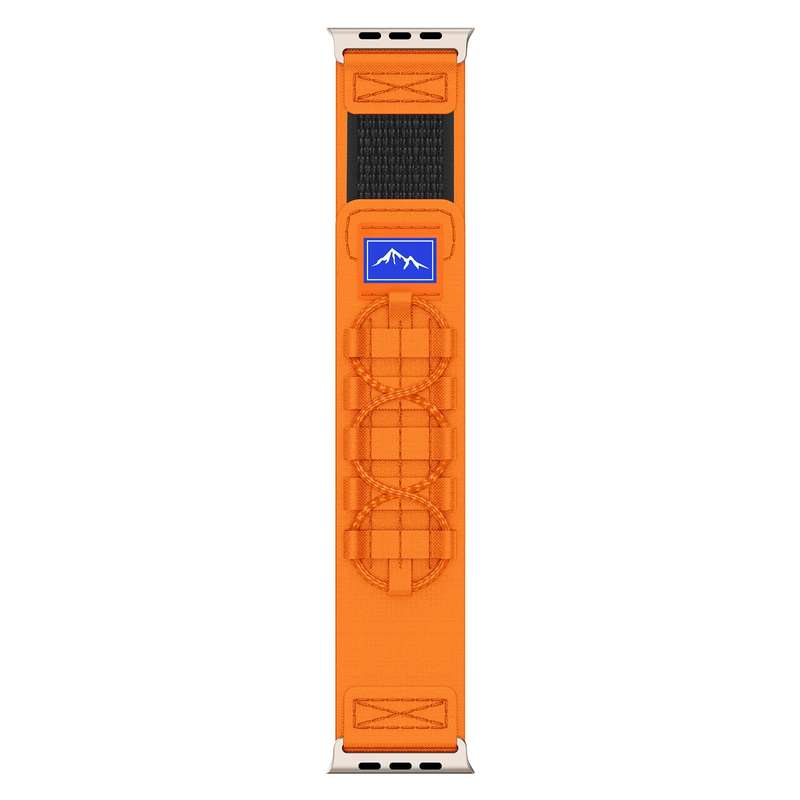 For Apple Watch SE 2023 44mm Nylon Braided Rope Orbital Watch Band(Orange)