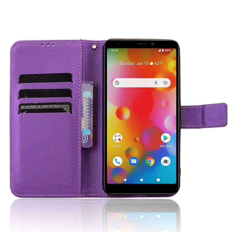 For Boost Mobile Bounce 4G Diamond Texture Leather Phone Case(Purple)