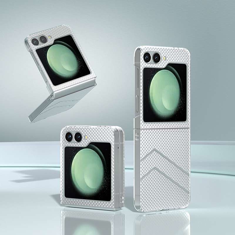 For Samsung Galaxy Z Flip6 5G Wave Pattern Transparent Frosted Phone Case
