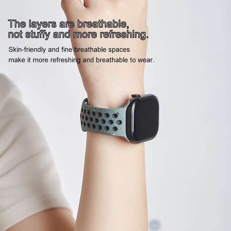 For Apple Watch SE 2023 44mm Coloful Silicone Watch Band(Dark Blue Mango)