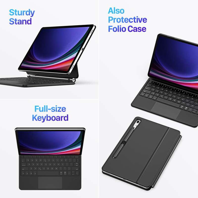 For Samsung Galaxy Tab S9 / S8 / S7 DUX DUCIS MK Series Floating Magnetic Keyboard Tablet Leather Ca