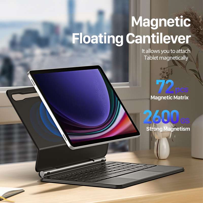 For Samsung Galaxy Tab S9 / S8 / S7 DUX DUCIS MK Series Floating Magnetic Keyboard Tablet Leather Ca