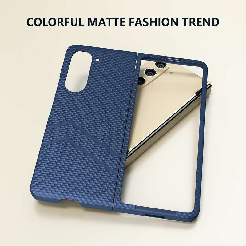 For Samsung Galaxy Z Fold5 PC Frosted Texture Diamond Paint Shockproof Phone Case(Dark Blue)