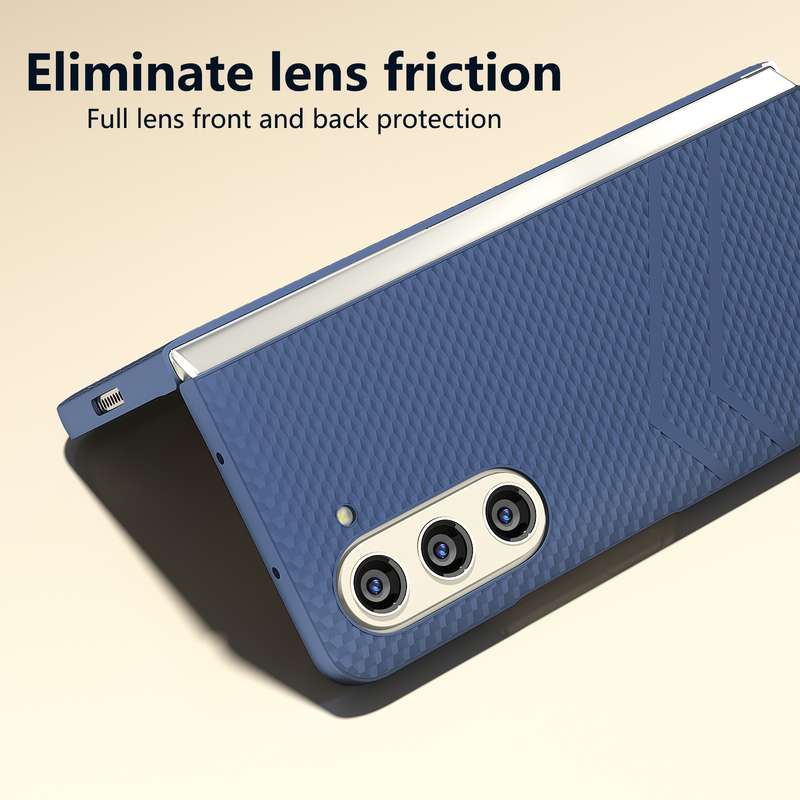 For Samsung Galaxy Z Fold5 PC Frosted Texture Diamond Paint Shockproof Phone Case(Dark Blue)
