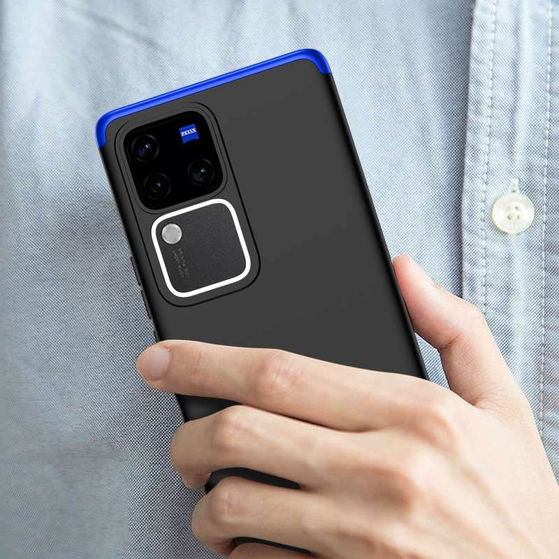 For vivo V30 /V30 Pro 5G GKK Three Stage Splicing Full Coverage PC Phone Case(Black Blue)