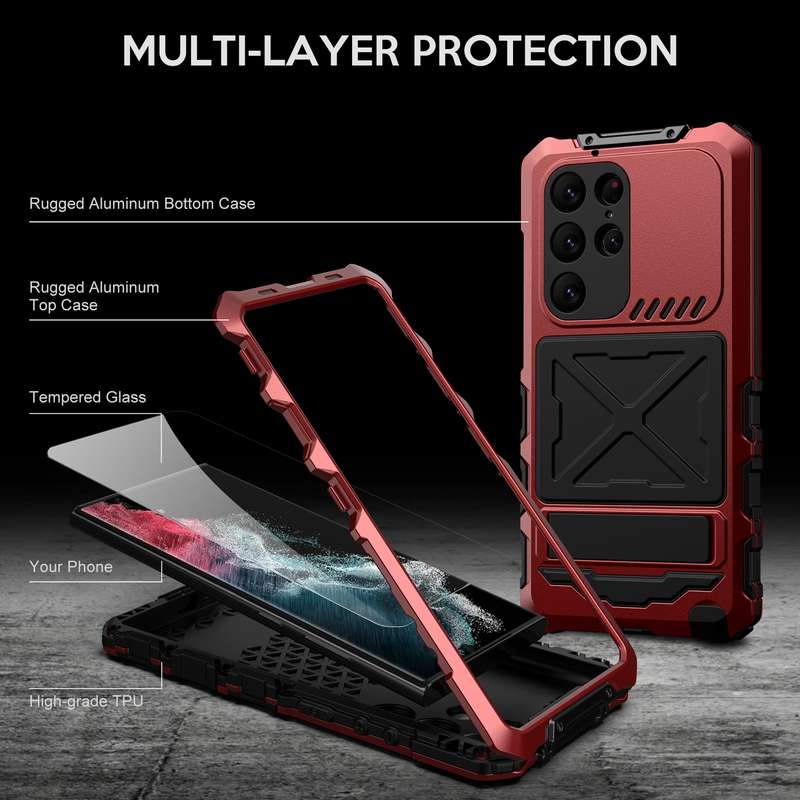 For Samsung Galaxy S24 Ultra 5G R-JUST Life Waterproof Dustproof Shockproof Phone Case(Red)