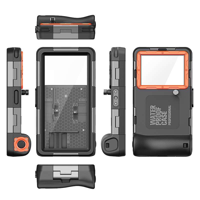 Diving Shell Gen2 Upgrade IP68 Waterproof Phone Case(Black Blue)