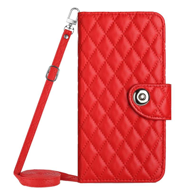 For Xiaomi Redmi Note 11S / Note 11 Global Rhombic Texture Flip Leather Phone Case with Long La