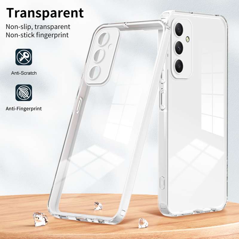 For Samsung Galaxy A35 3 in 1 Clear TPU Color PC Frame Phone Case(White)