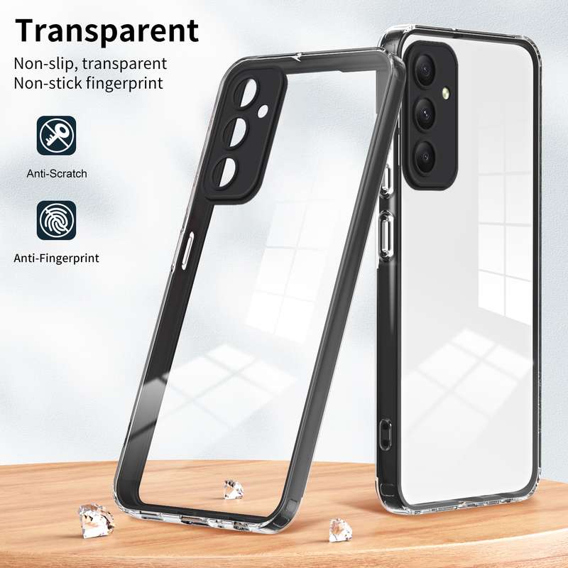 For Samsung Galaxy A35 3 in 1 Clear TPU Color PC Frame Phone Case(White)