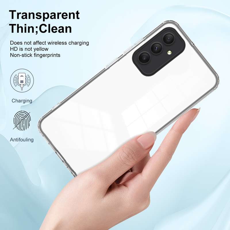 For Samsung Galaxy A35 3 in 1 Clear TPU Color PC Frame Phone Case(White)