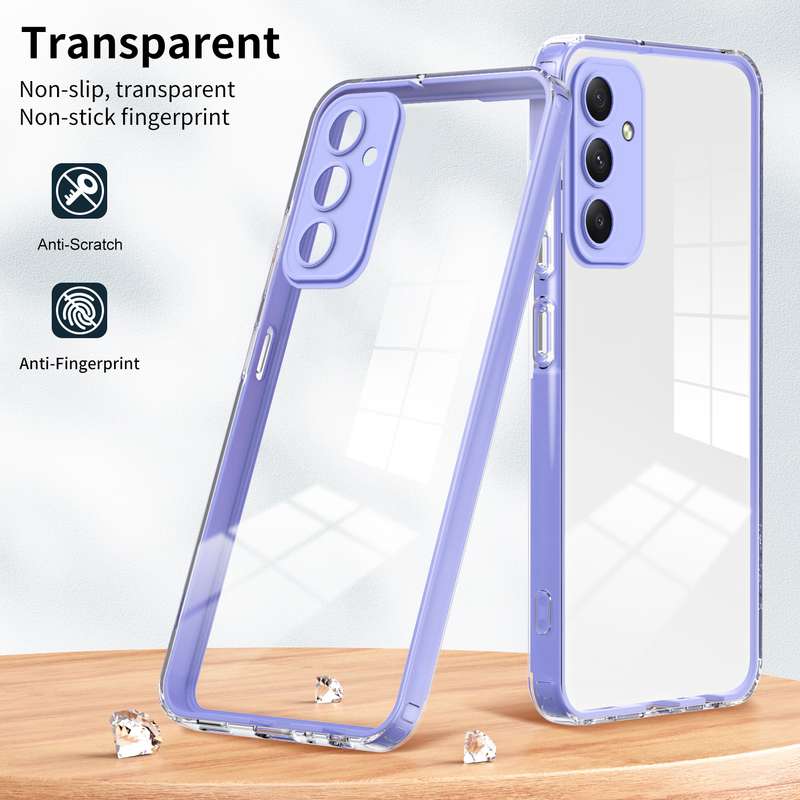 For Samsung Galaxy A35 3 in 1 Clear TPU Color PC Frame Phone Case(White)