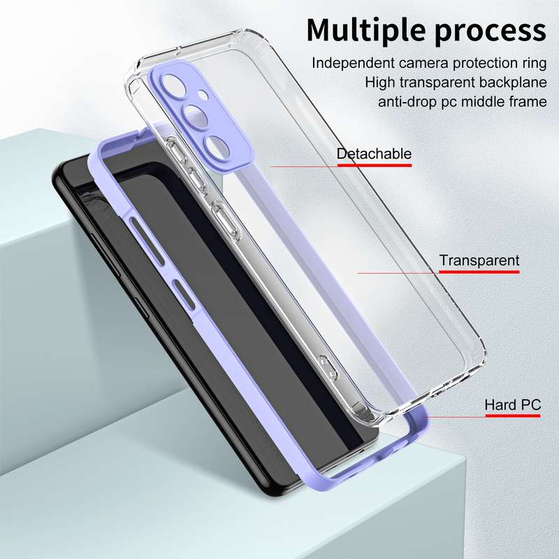 For Samsung Galaxy A35 3 in 1 Clear TPU Color PC Frame Phone Case(White)