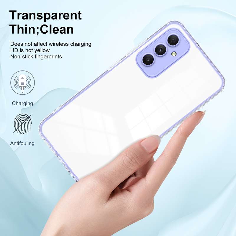 For Samsung Galaxy A35 3 in 1 Clear TPU Color PC Frame Phone Case(White)