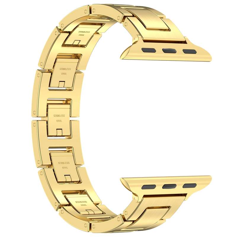 For Apple Watch Series 5 40mm H Slim Stainless Steel Watch Band(Gold)