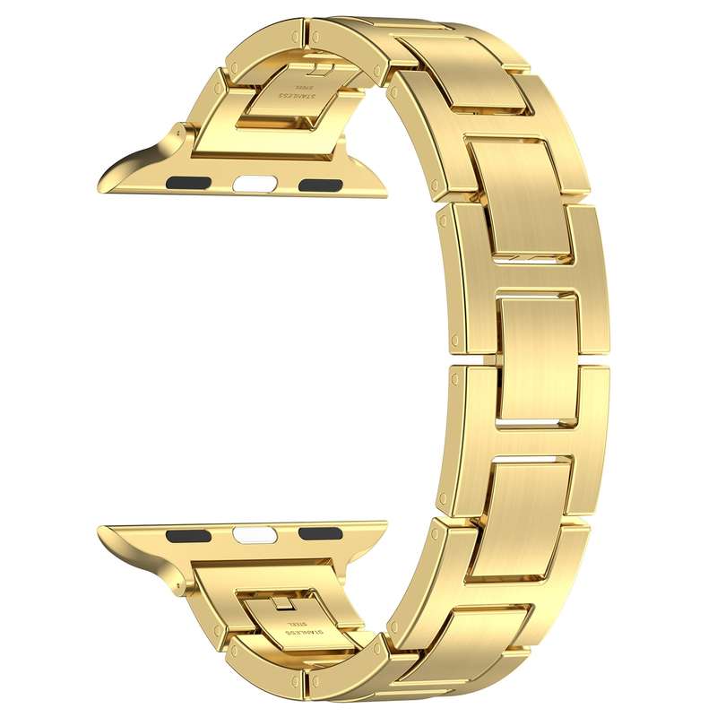 For Apple Watch Series 5 40mm H Slim Stainless Steel Watch Band(Gold)