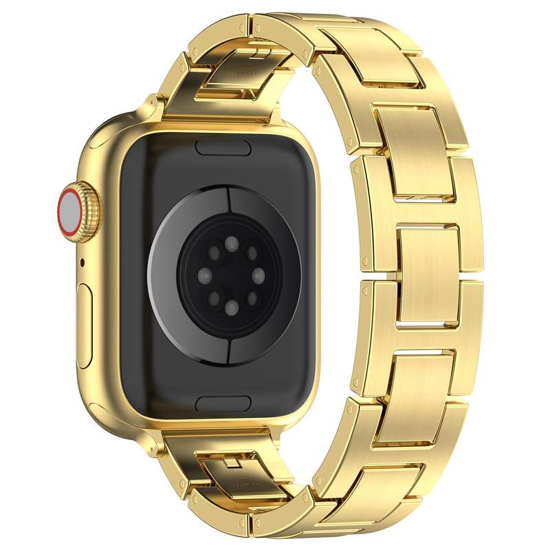 For Apple Watch Series 5 40mm H Slim Stainless Steel Watch Band(Gold)